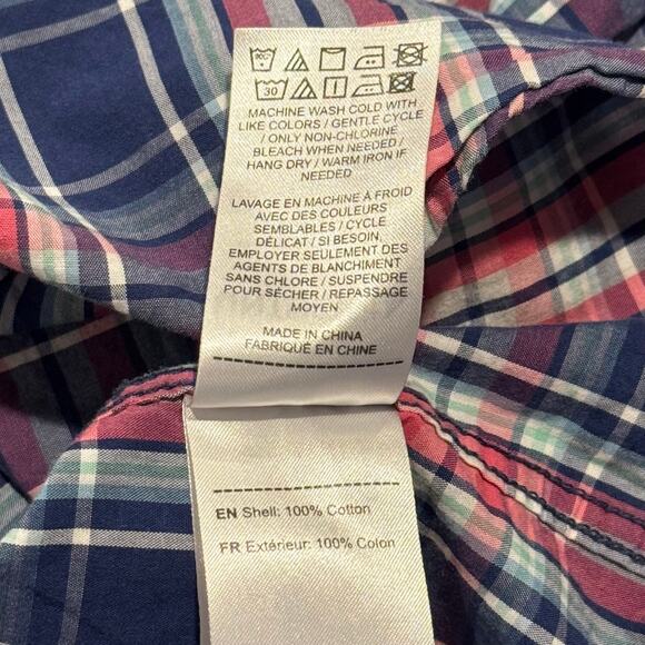 Untuckit Mens Shirt Torrey Ridge Preppy Hipster Button Up Plaid Blue Pink Medium - Picture 5 of 7